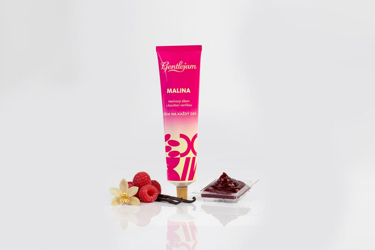 Malinový džem s vanilkou v tube — Džem v tube